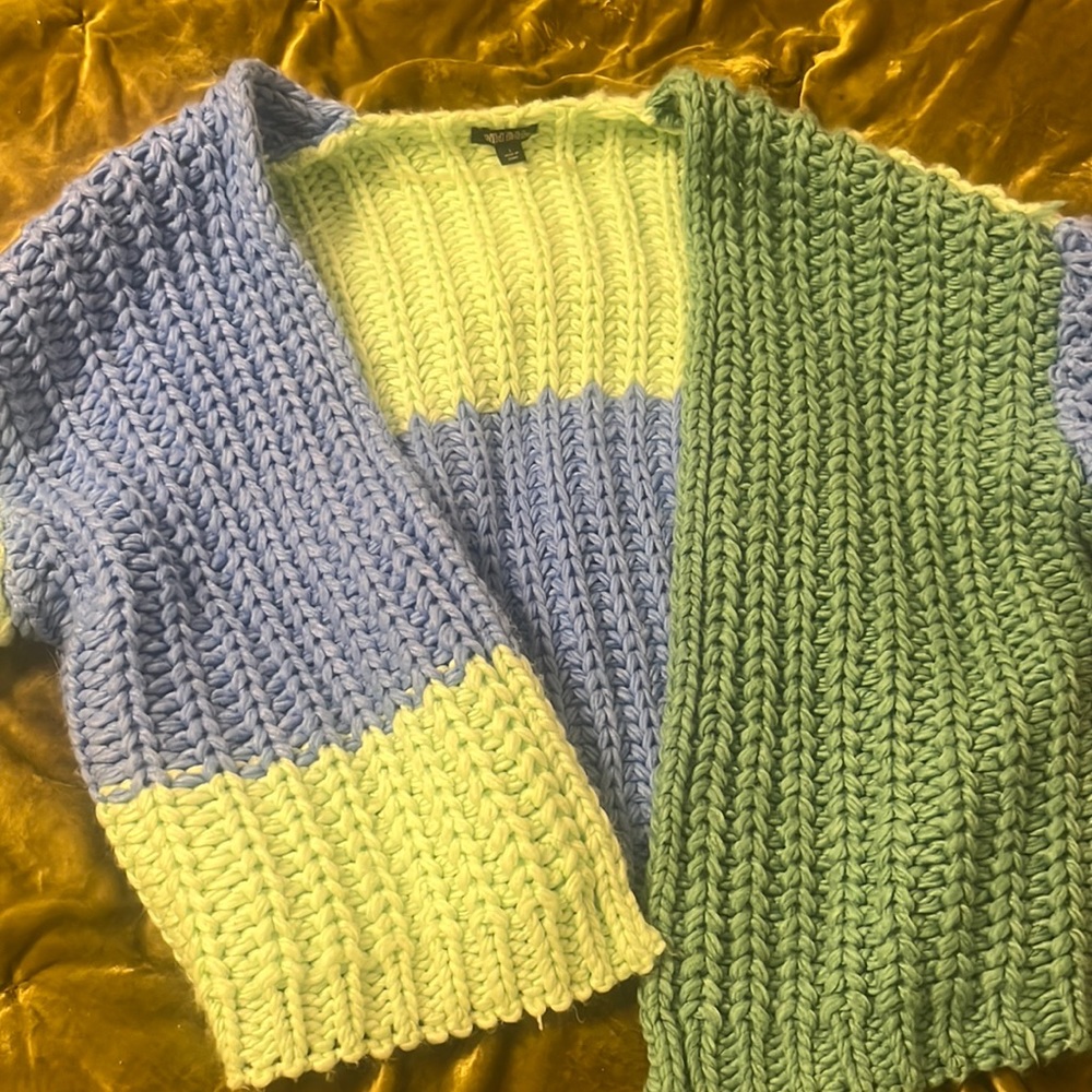 Large color block cardi. Worn once.